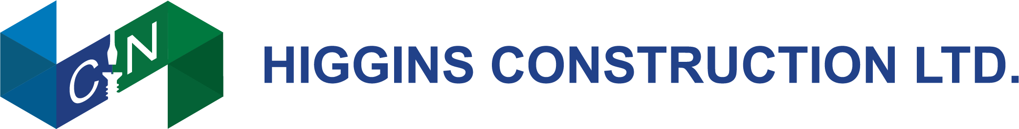 wide logo blue text